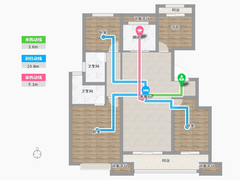 江苏省-徐州市-新城玖珑湖-108.00-户型库-动静线