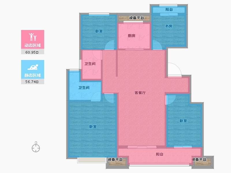 江苏省-徐州市-新城玖珑湖-108.00-户型库-动静分区