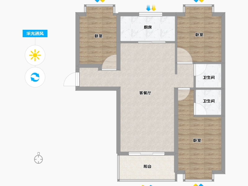 甘肃省-天水市-东方尊裕-81.62-户型库-采光通风