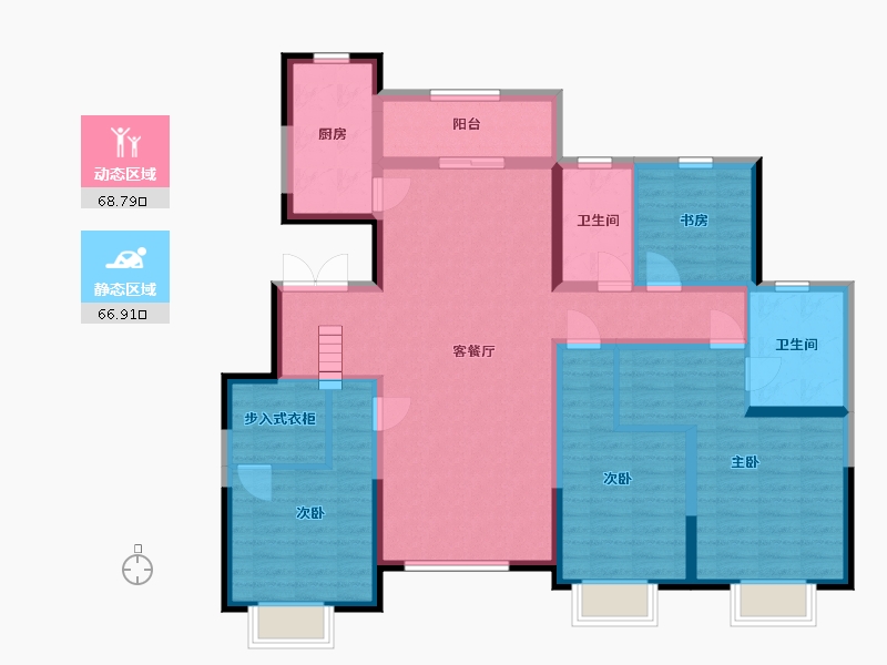 陕西省-西安市-红星紫御半山-121.00-户型库-动静分区