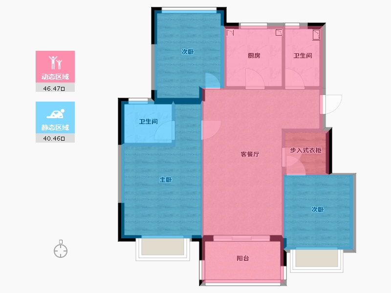 江苏省-苏州市-璀璨绿翠花园-78.00-户型库-动静分区