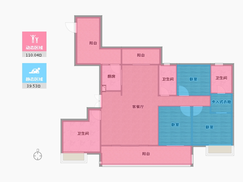 陕西省-汉中市-大华尚府-137.25-户型库-动静分区