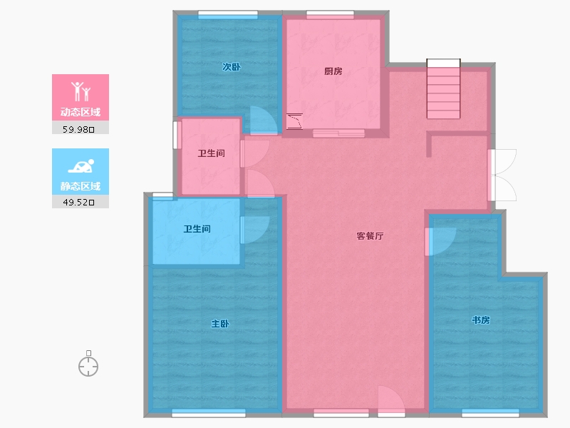 黑龙江省-哈尔滨市-华润置地·崑崙御-98.54-户型库-动静分区