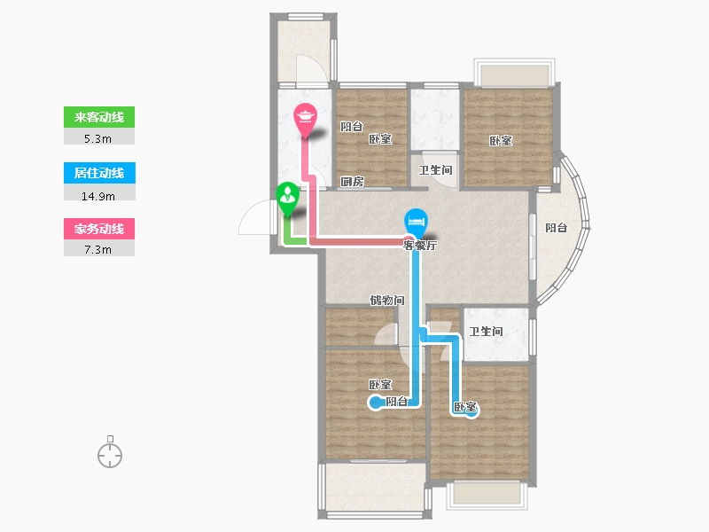 江苏省-苏州市-中航樾玺-123.00-户型库-动静线