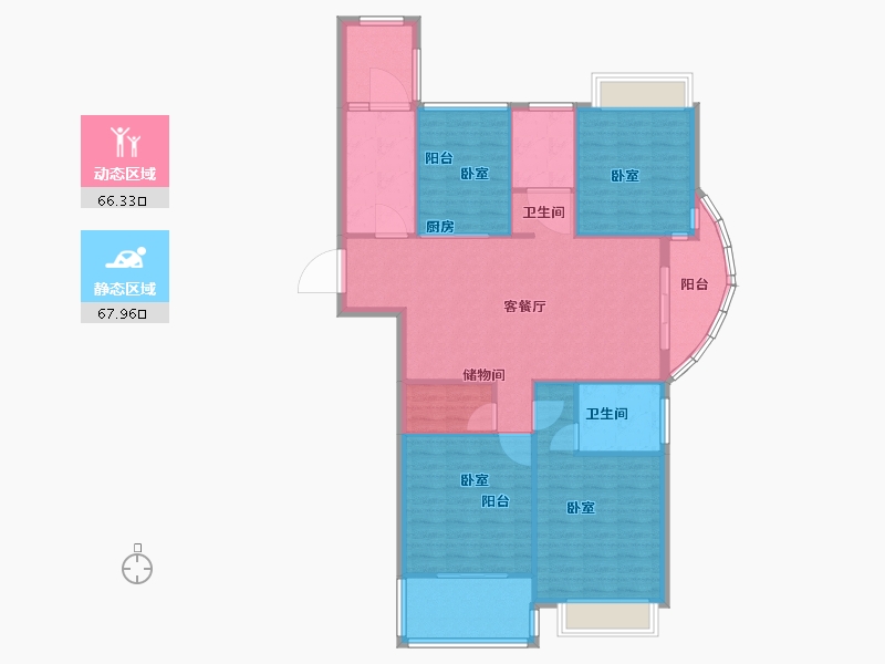 江苏省-苏州市-中航樾玺-123.00-户型库-动静分区