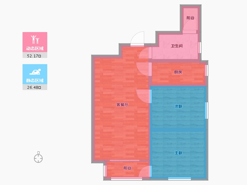 陕西省-西安市-林河世家-70.00-户型库-动静分区