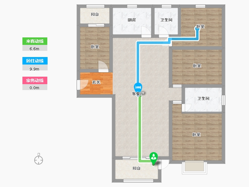 陕西省-西安市-清渭公馆-118.11-户型库-动静线