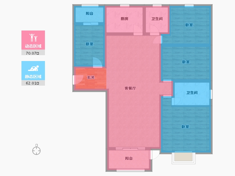 陕西省-西安市-清渭公馆-118.11-户型库-动静分区