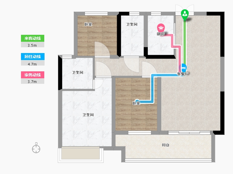 江西省-抚州市-崇仁成功海棠郡-85.99-户型库-动静线