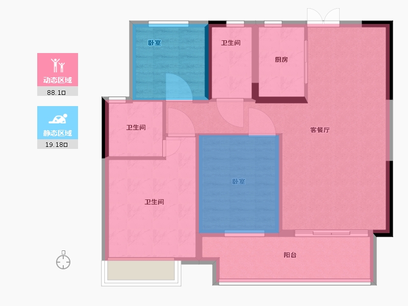 江西省-抚州市-崇仁成功海棠郡-85.99-户型库-动静分区