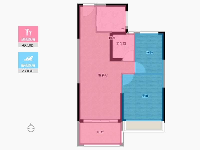 江苏省-南京市-碧桂园伯爵台-65.00-户型库-动静分区