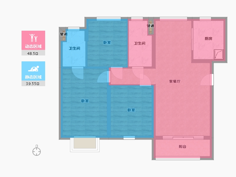 甘肃省-兰州市-保利领秀山-78.79-户型库-动静分区