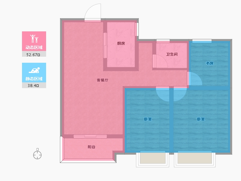 陕西省-宝鸡市-高新隆泰府-80.72-户型库-动静分区