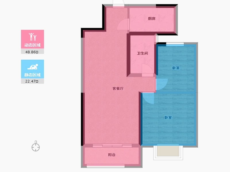 甘肃省-兰州市-佳·栖云四季-63.46-户型库-动静分区