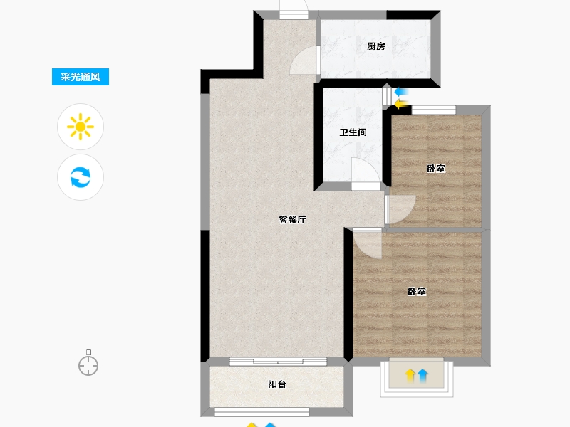 甘肃省-兰州市-佳·栖云四季-63.46-户型库-采光通风