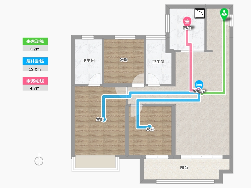 陕西省-榆林市-阳光城璞悦-88.67-户型库-动静线