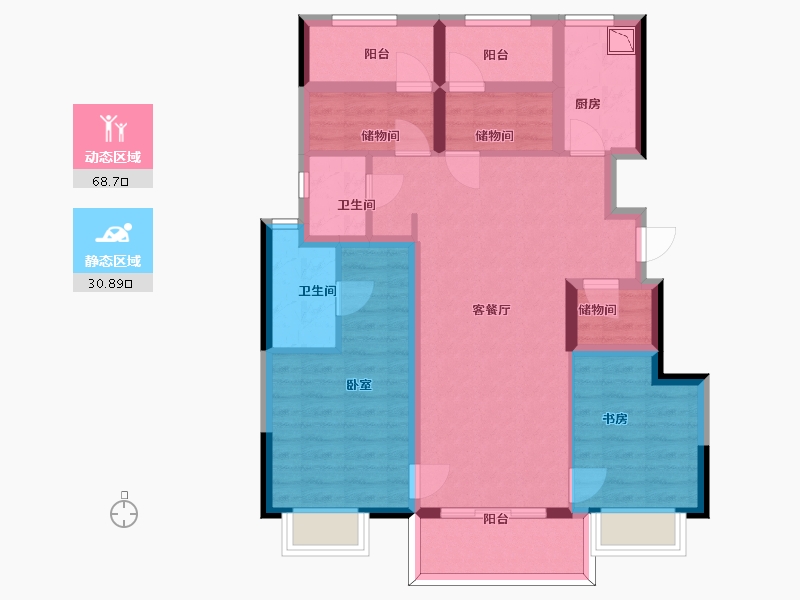 江苏省-苏州市-华润悦府东-87.12-户型库-动静分区