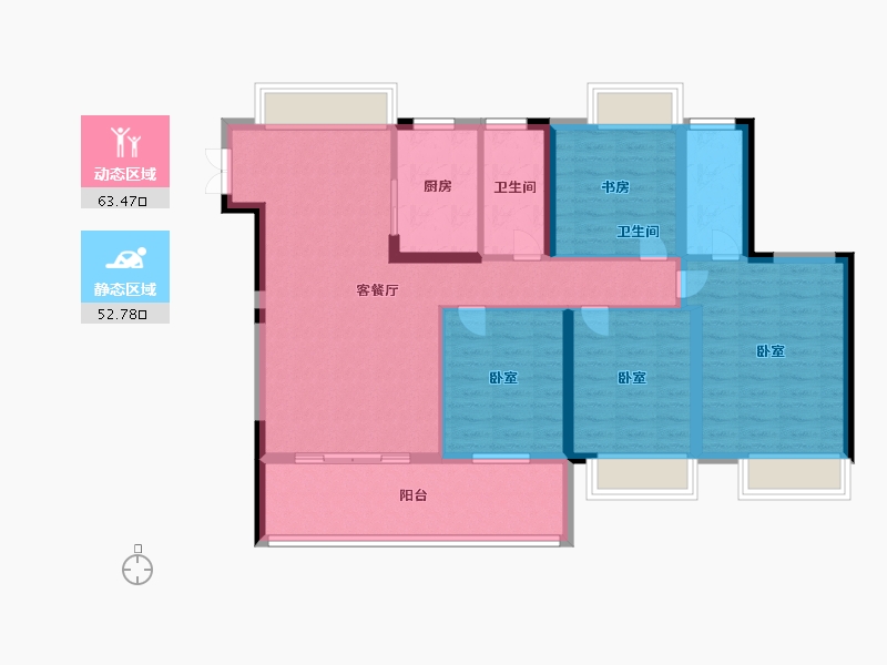 江西省-抚州市-崇仁成功海棠郡-104.00-户型库-动静分区