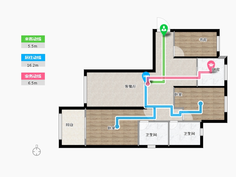 甘肃省-天水市-福田天水中心-93.53-户型库-动静线