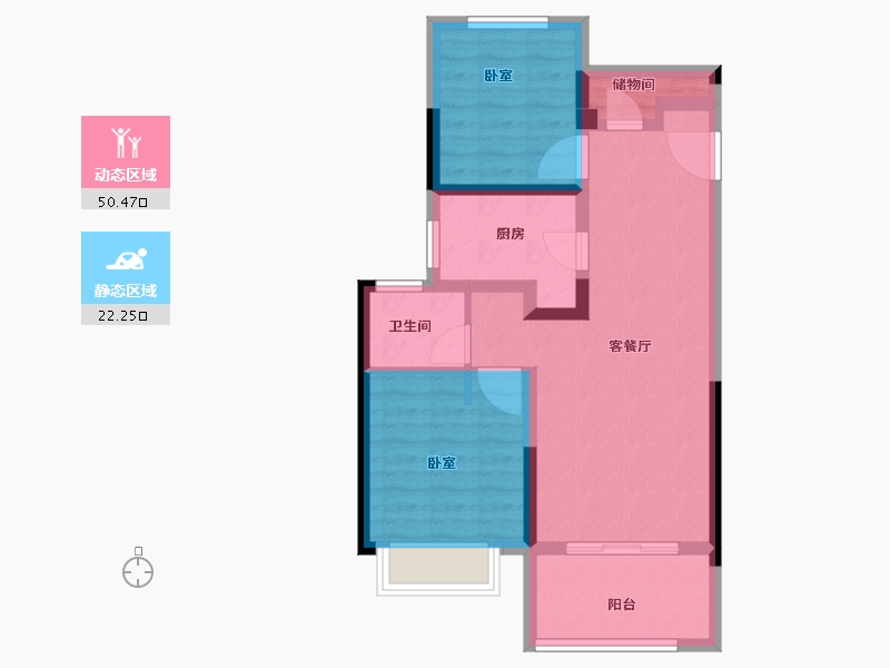 江苏省-南京市-融侨观澜-64.13-户型库-动静分区