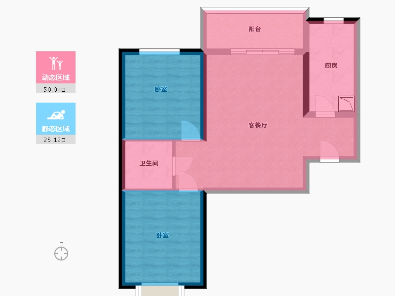 甘肃省-兰州市-中新家园-66.93-户型库-动静分区