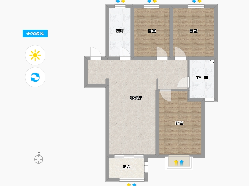 甘肃省-兰州市-兰州融创城-76.31-户型库-采光通风