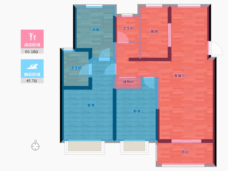 江苏省-苏州市-世茂云珑湾-94.10-户型库-动静分区