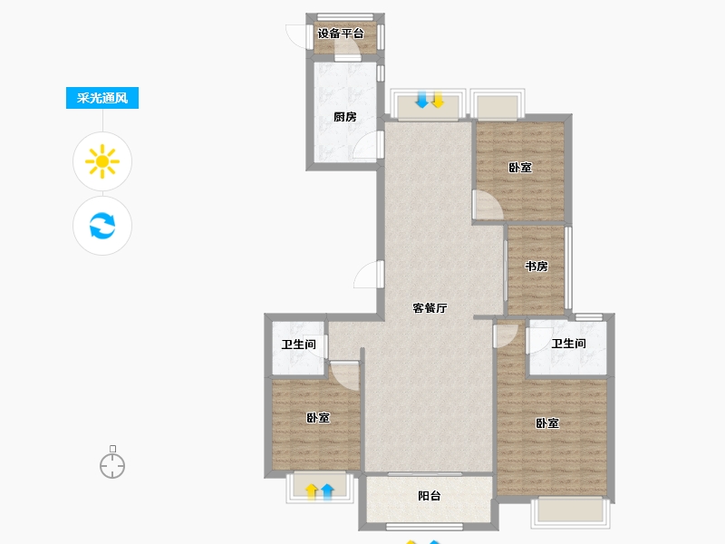 江苏省-苏州市-苏州吴中万达广场-112.00-户型库-采光通风