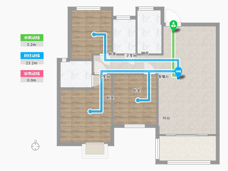 江西省-抚州市-鸿浩御泷湾-86.00-户型库-动静线