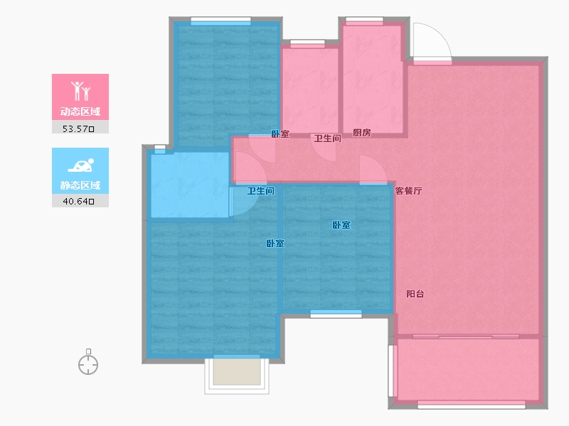 江西省-抚州市-鸿浩御泷湾-86.00-户型库-动静分区