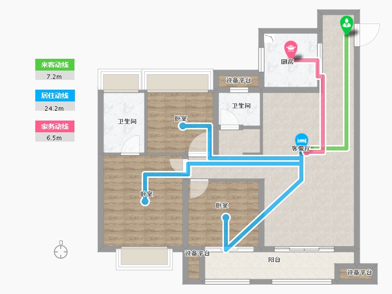 江苏省-徐州市-新城玖珑湖-103.00-户型库-动静线