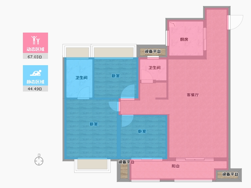 江苏省-徐州市-新城玖珑湖-103.00-户型库-动静分区