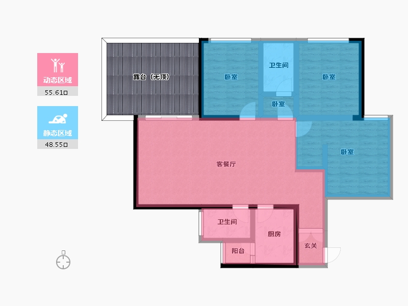 贵州省-安顺市-银城誉景三合-110.10-户型库-动静分区