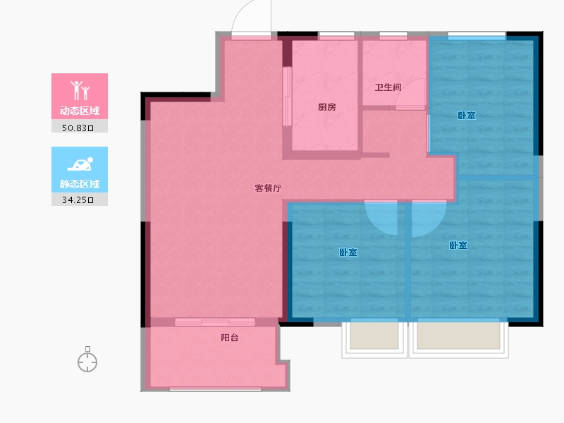 江苏省-徐州市-颐居隐山观湖-77.01-户型库-动静分区