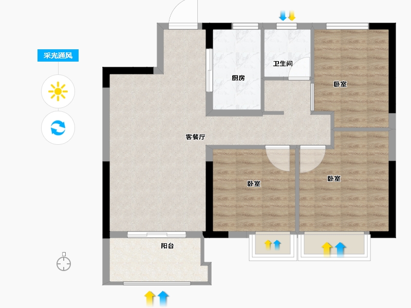 江苏省-徐州市-颐居隐山观湖-77.01-户型库-采光通风