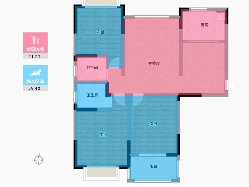 江苏省-徐州市-蓝光云锦里-97.15-户型库-动静分区