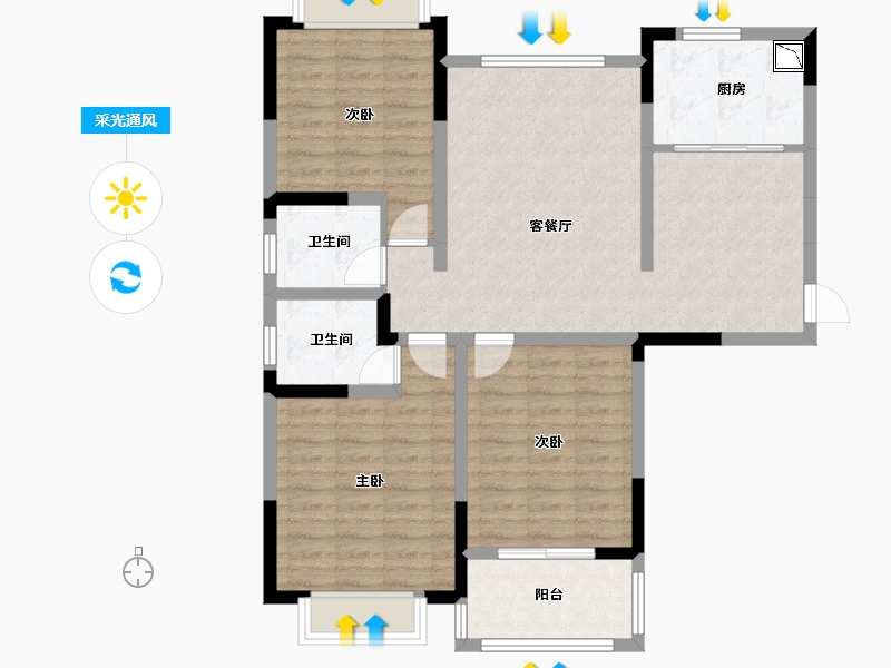 江苏省-徐州市-蓝光云锦里-97.15-户型库-采光通风