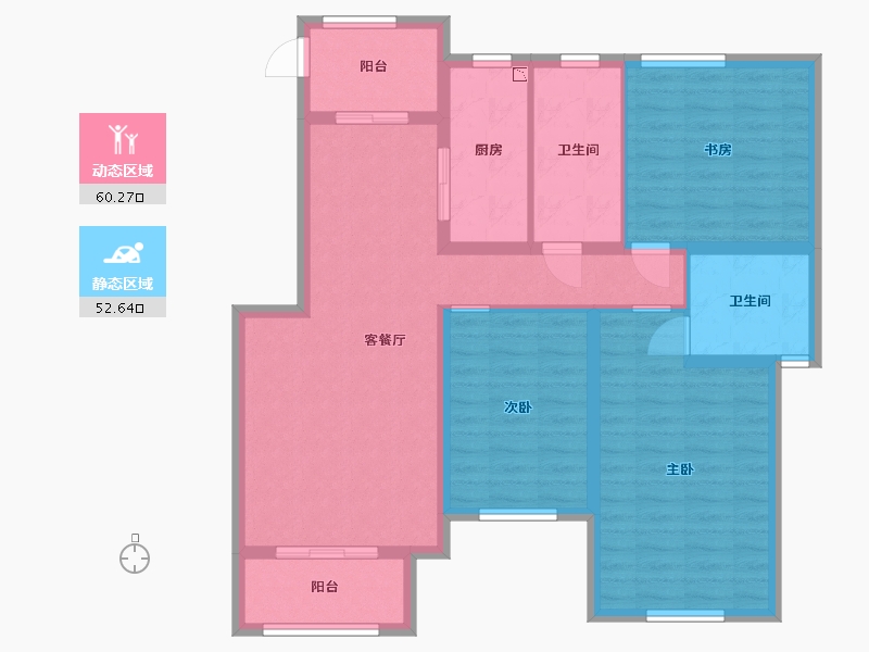 江苏省-苏州市-华园丽都阳光-100.80-户型库-动静分区