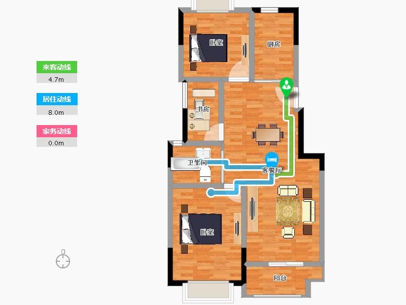 江苏省-南京市-御沁园三期-81.00-户型库-动静线