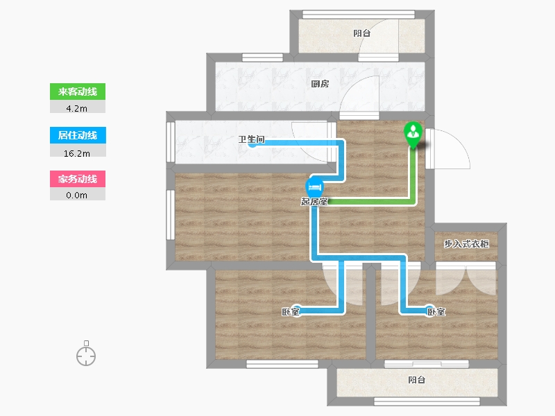 辽宁省-葫芦岛市-鹏程·帝泊湾-66.00-户型库-动静线