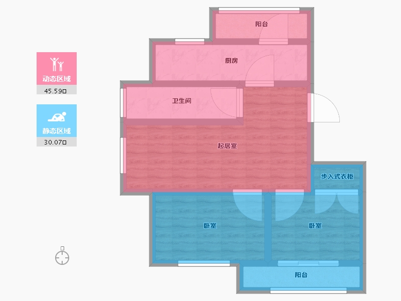 辽宁省-葫芦岛市-鹏程·帝泊湾-66.00-户型库-动静分区