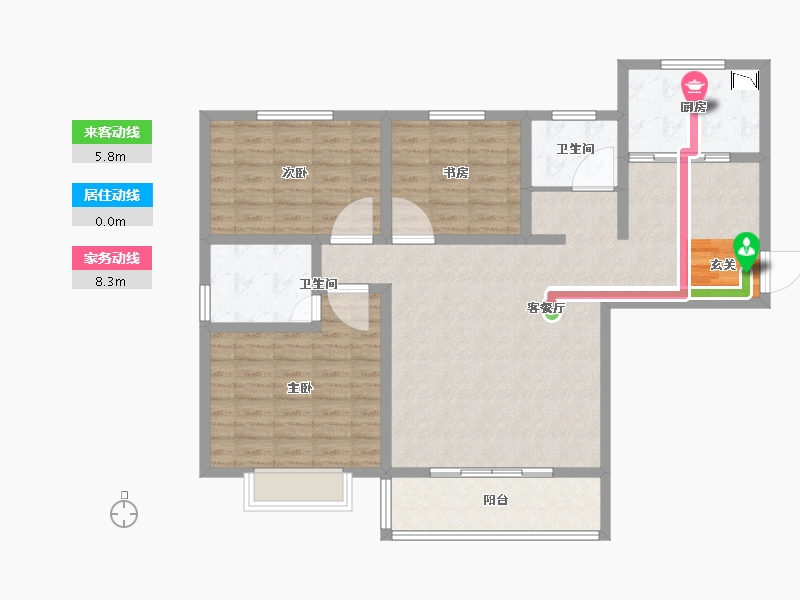 陕西省-宝鸡市-泰隆湖邸-108.00-户型库-动静线