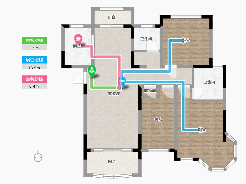 江西省-抚州市-汇丰·瀚林苑-113.22-户型库-动静线