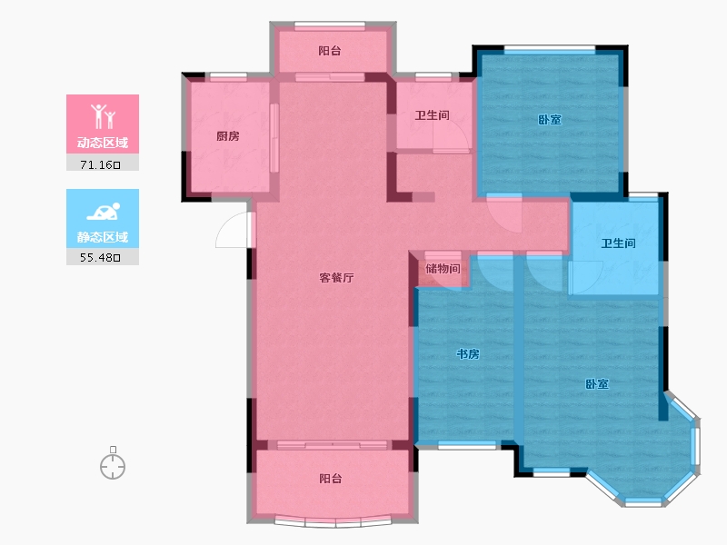 江西省-抚州市-汇丰·瀚林苑-113.22-户型库-动静分区