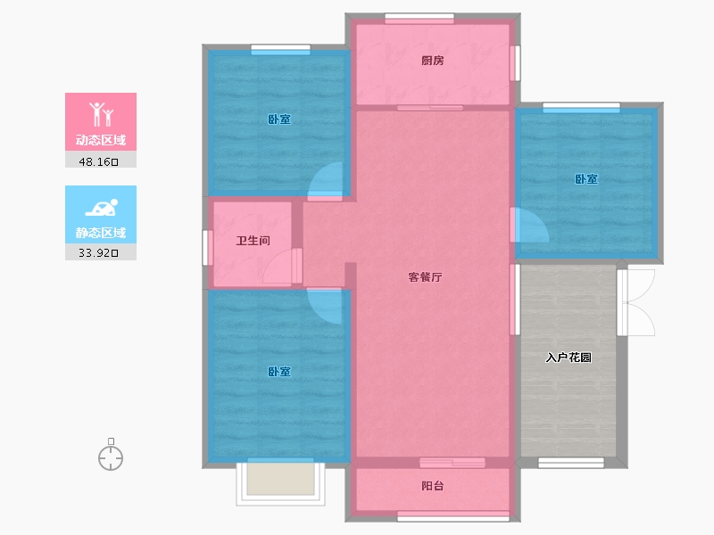 辽宁省-葫芦岛市-首开·国风海岸-83.03-户型库-动静分区