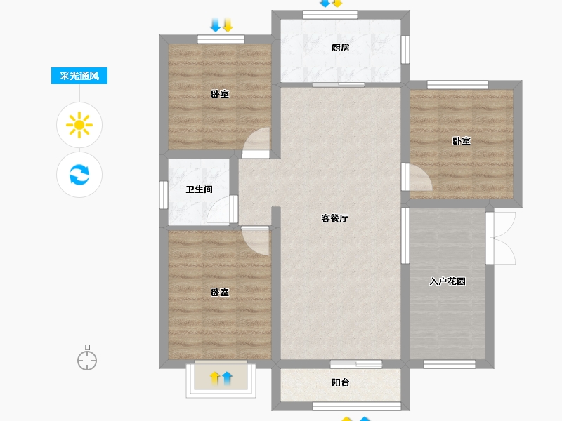 辽宁省-葫芦岛市-首开·国风海岸-83.03-户型库-采光通风