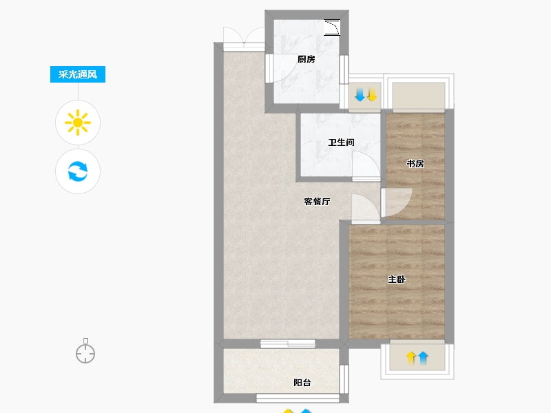 甘肃省-兰州市-文鑫时代星空-46.65-户型库-采光通风