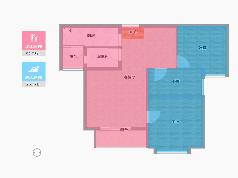 陕西省-宝鸡市-滨河新城-80.00-户型库-动静分区