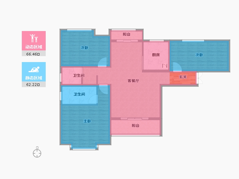 陕西省-宝鸡市-滨河新城-115.00-户型库-动静分区