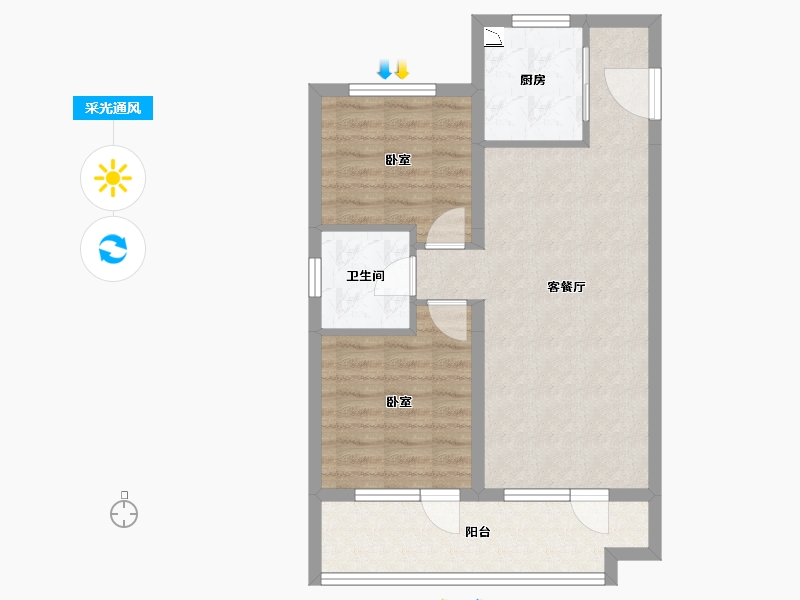 辽宁省-葫芦岛市-恒泰·时间海-64.76-户型库-采光通风